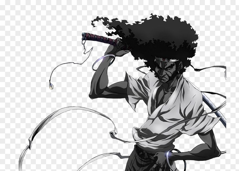 Samurai Afro Cinema PNG