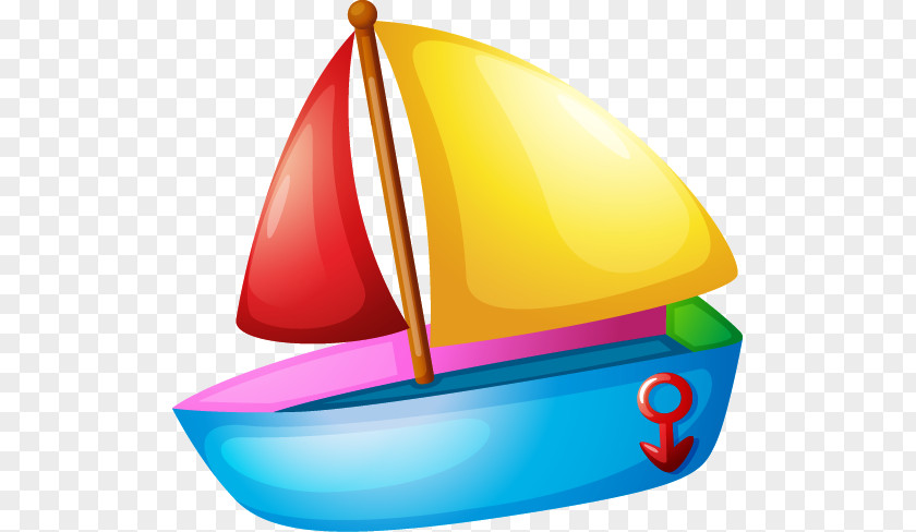 Color Cartoon Exquisite Sailing Boat Clip Art PNG