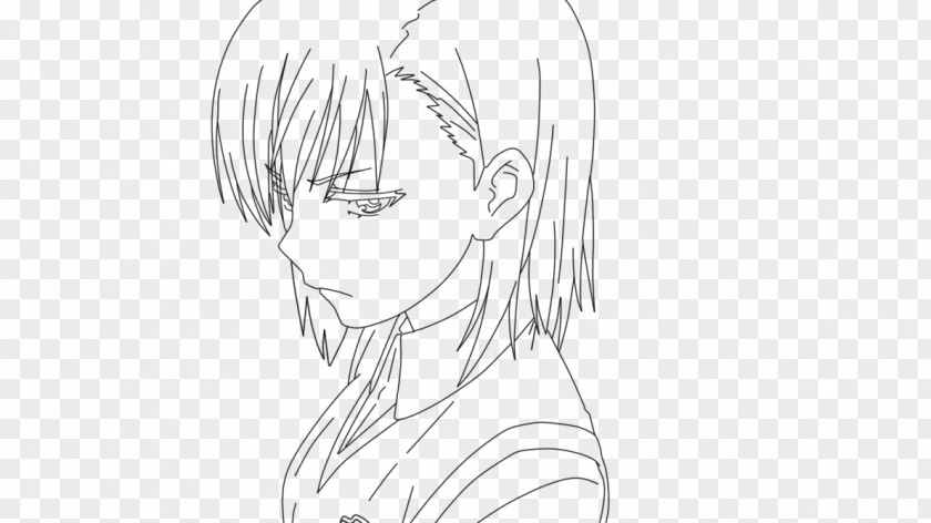 Mikoto Arm Human Hair Color Line Art Ear PNG