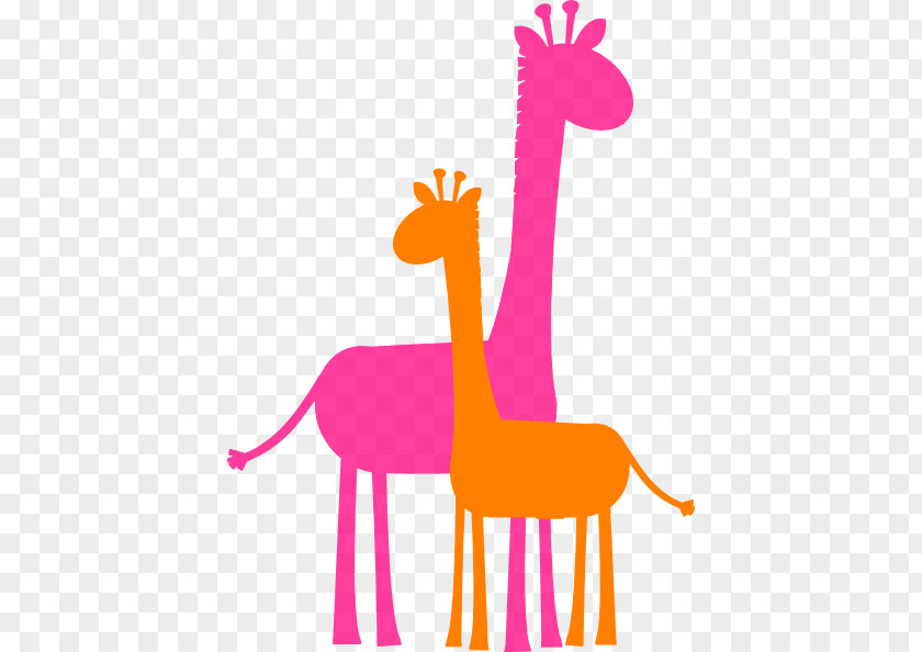 Sillouette Giraffe Mother Infant Clip Art PNG