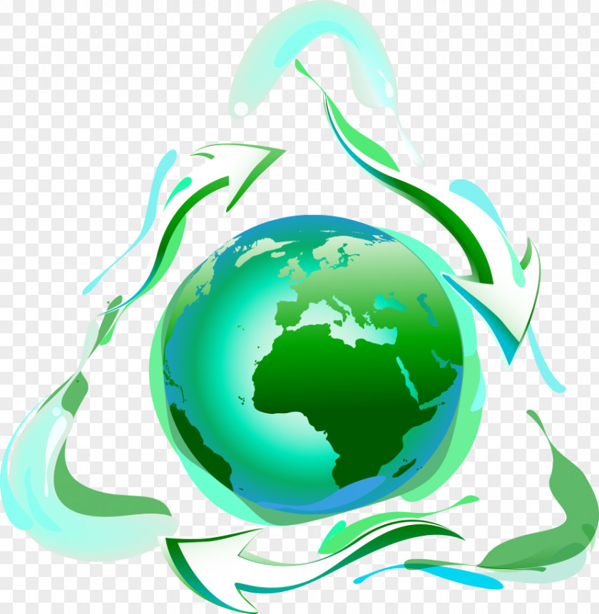 Vector Green Arrow Earth PNG