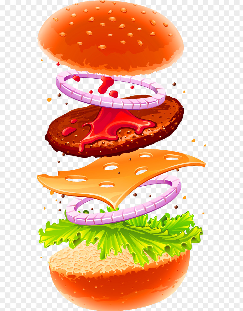 Brown Simple Gourmet Burger Decoration Pattern Hamburger Cheeseburger Veggie Fast Food French Fries PNG
