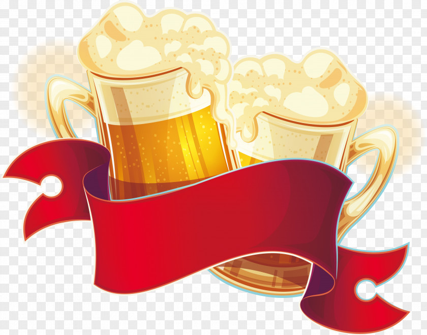 Two Cold Beer Oktoberfest Stock Illustration PNG