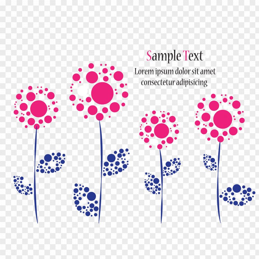 Vector Circle Made Of Flowers Flower Illustration PNG