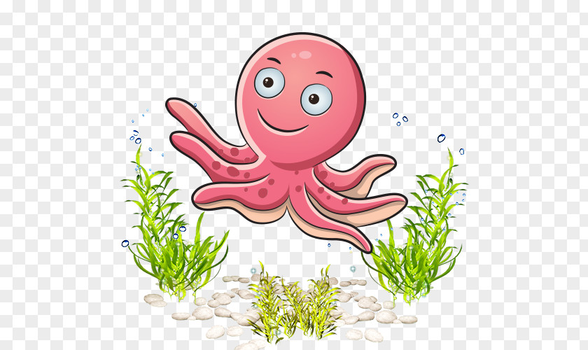 Sea World Marine Life Cartoon Octopus Biology Clip Art PNG