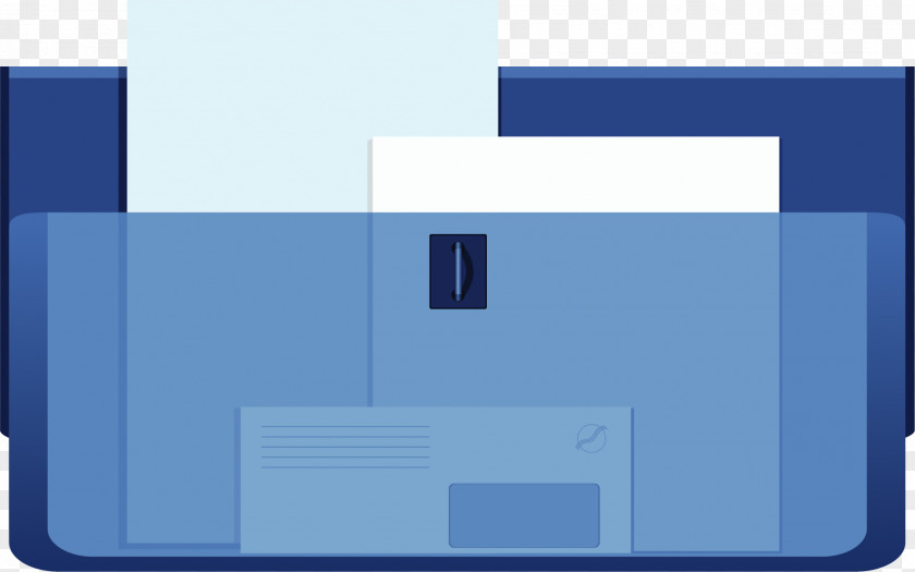 Vector Hand-painted Blue Folder Brand Rectangle PNG