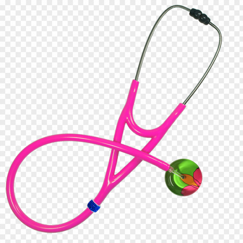 Cartoon Stethoscope Medicine Cardiology Pink Ribbon Respiratory Sounds PNG