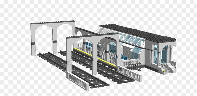 LEGO Train Station Rail Transport Track Commuter PNG