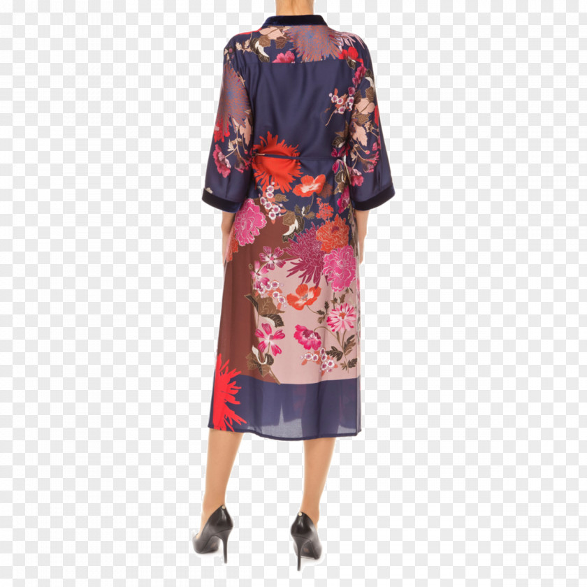 Satin Shoulder Sleeve Dress Purple PNG