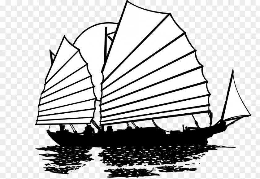 Chinese Style Boat Junk Sail Clip Art PNG