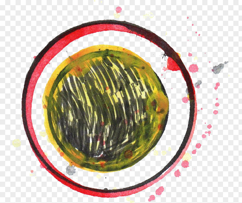 Color Circles Watercolor Painting Yellow PNG