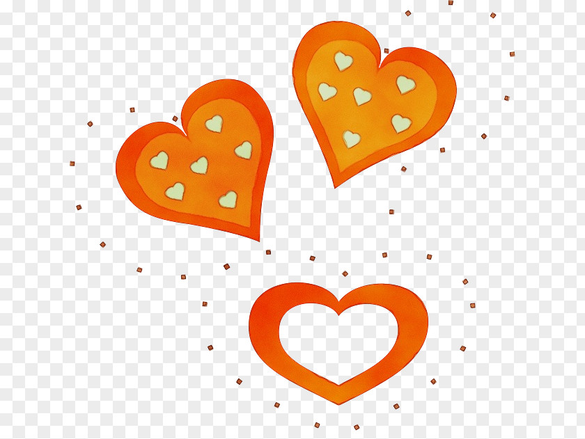 Orange Heart Love Background PNG