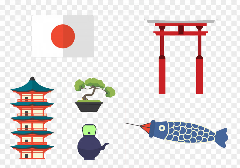 Cartoon Japanese Temple Japan Icon PNG