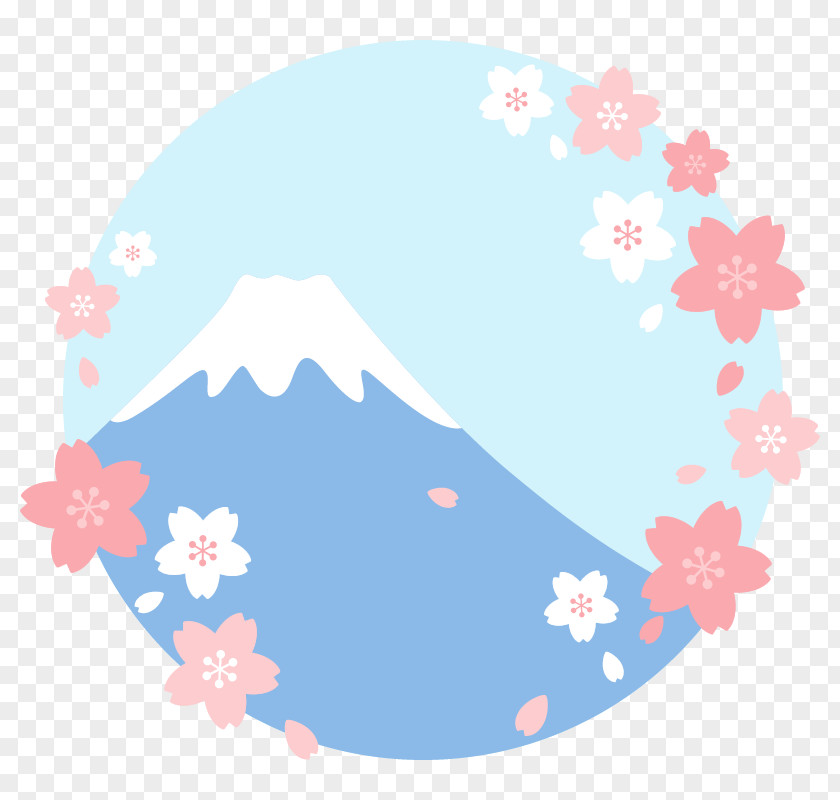 Cherry Blossom Mount Fuji Lake Kawaguchi Photography Clip Art PNG