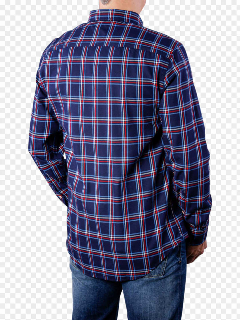 Dress Shirt Tartan Cobalt Blue Shoulder PNG