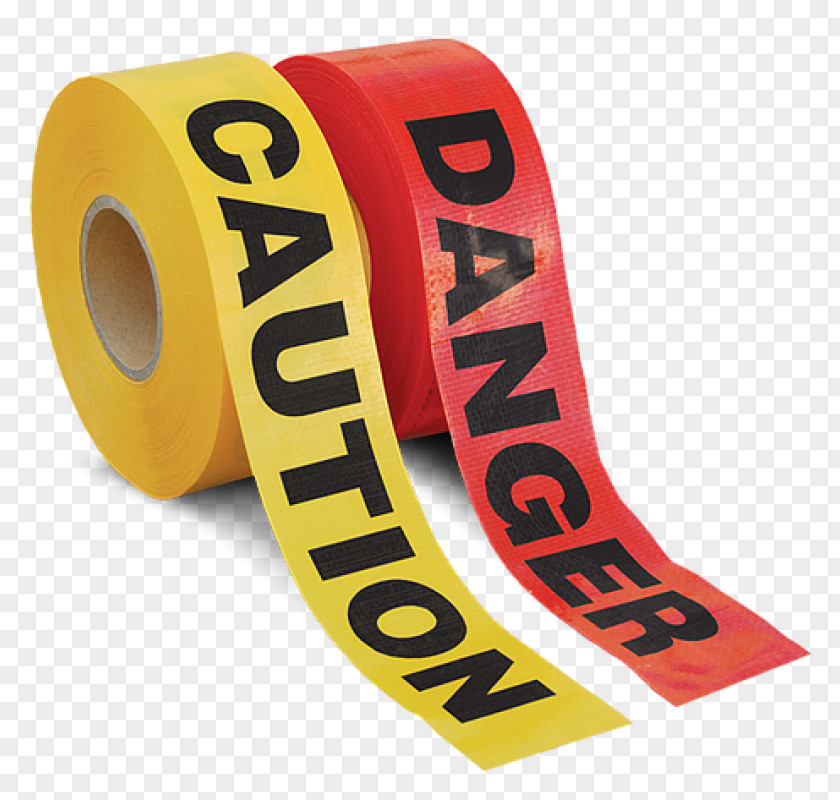 Caution Tape Barricade Adhesive Red Plastic Safety PNG