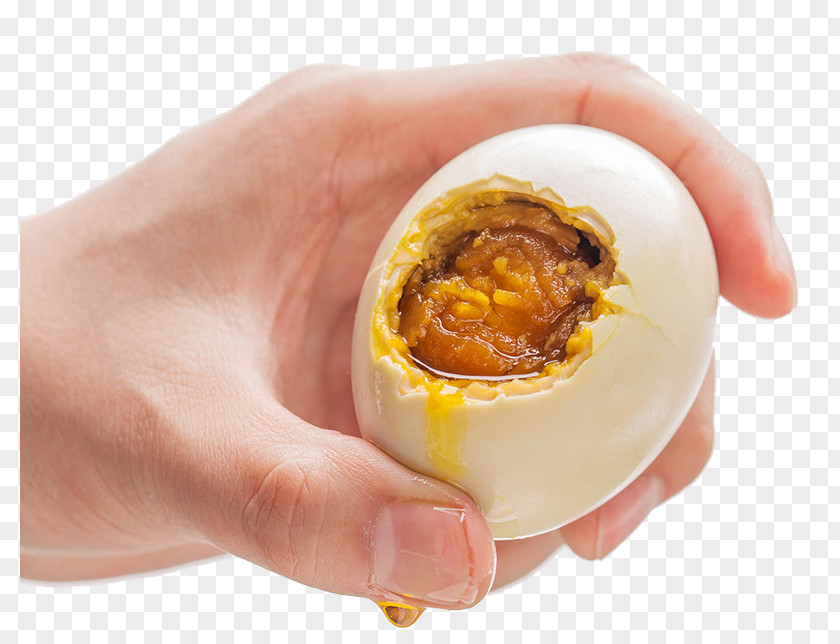 Holding A Peeled Duck Salted Egg Yolk PNG