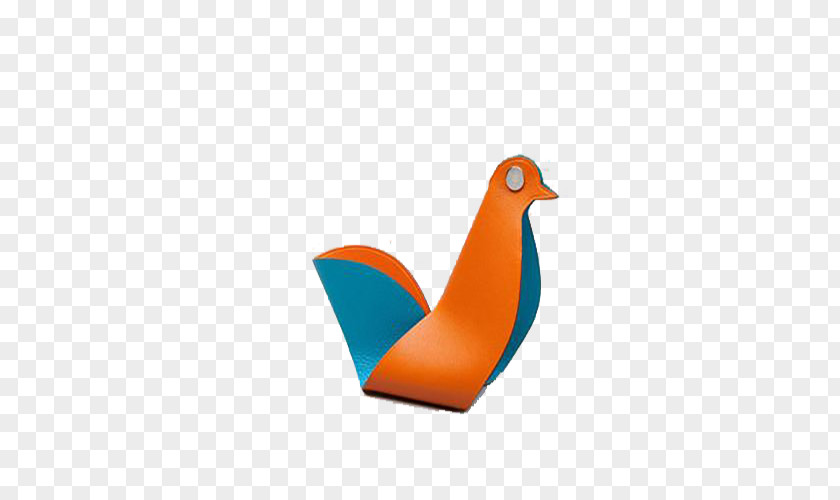 Orange Blue Leather Bird PNG