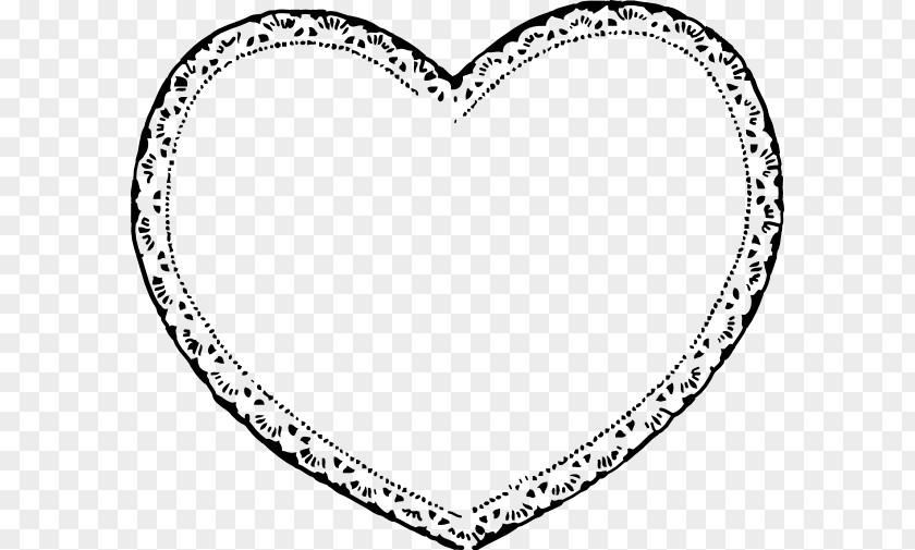 Valentine's Day Heart Black And White Clip Art PNG