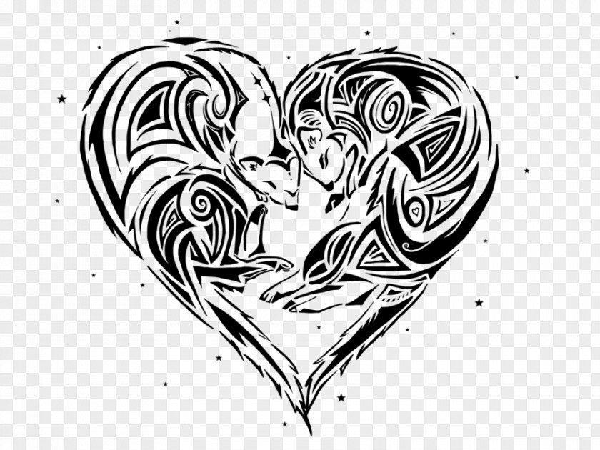 Ferret Mustela Heart Tattoo Drawing PNG
