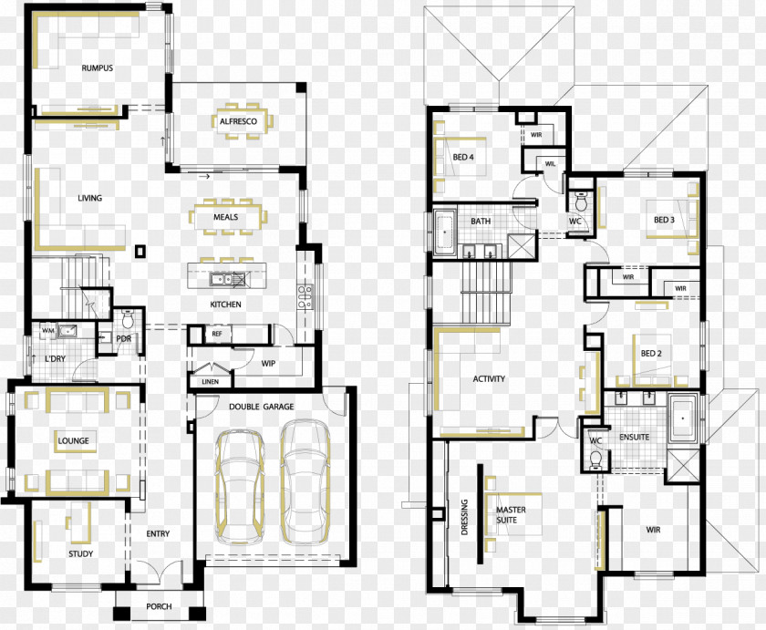 Line Floor Plan Furniture Angle PNG