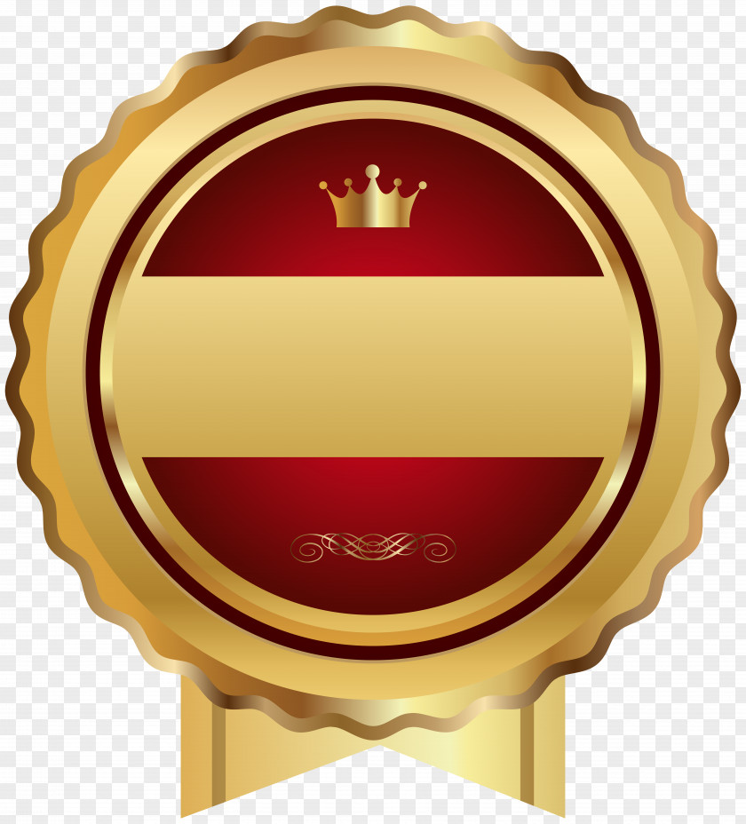 Red Gold Seal Badge Transparent Clip Art Web Template PNG