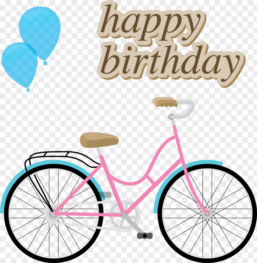 Vector Girls Bike Birthday Euclidean Bicycle PNG