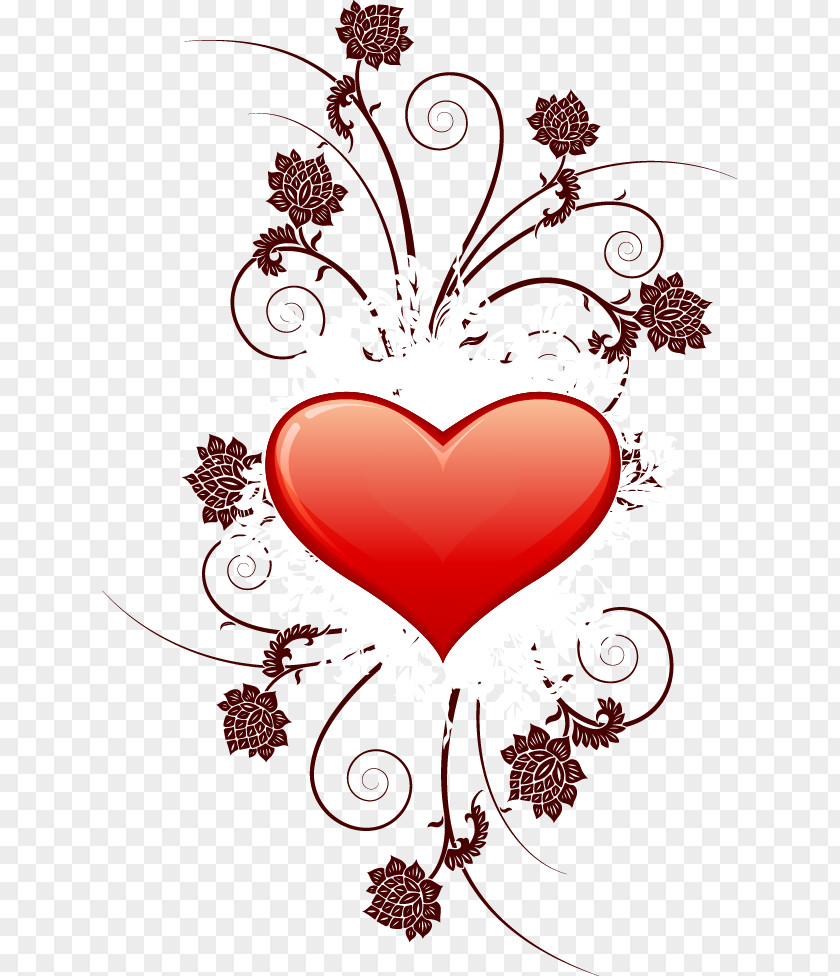 Heart Floral Design PNG