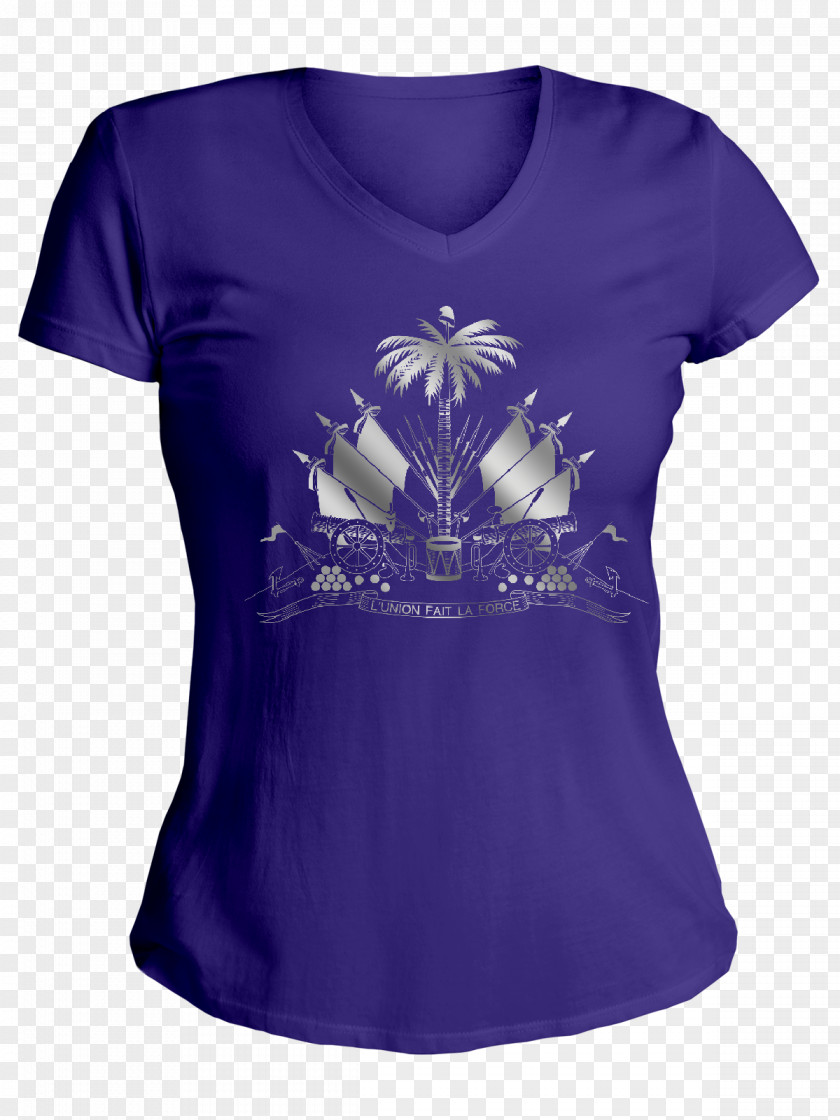 Purple Fashion T-shirt Coat Of Arms Haiti Sleeve PNG