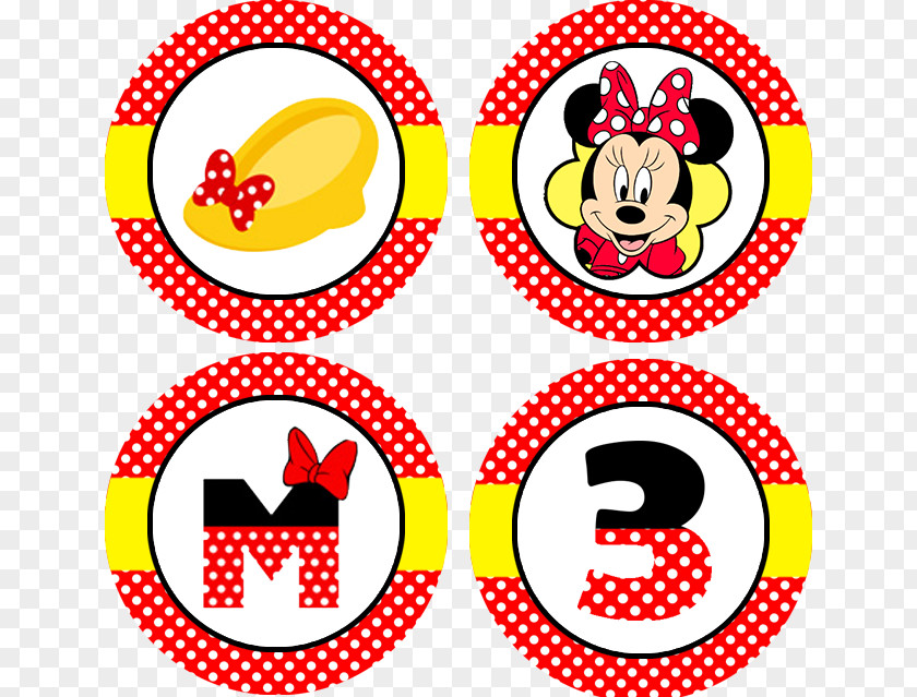 Topper Minnie Mouse Mickey Red Party PNG