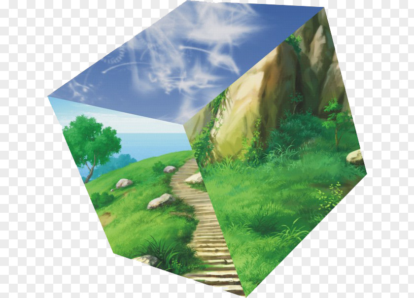 Cartoon Painted Cube Views Square Clip Art PNG