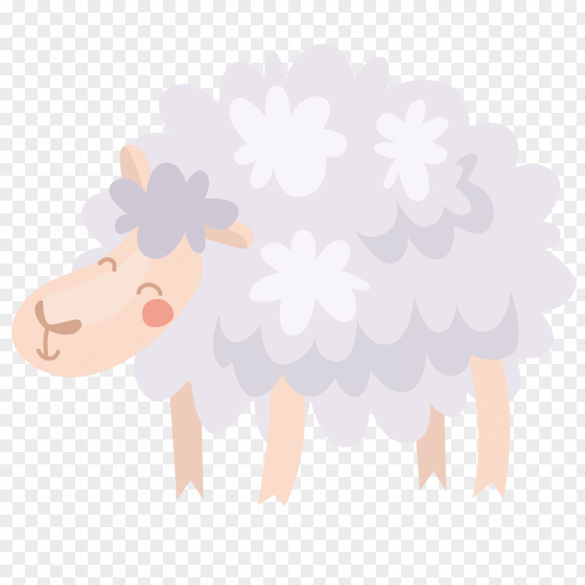 Cartoon Sheep Vector Painted PNG