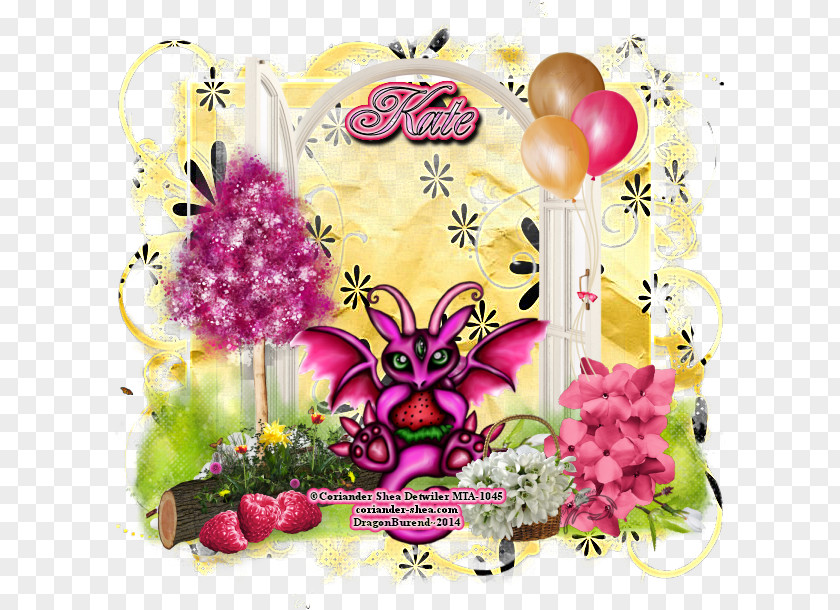 Design Floral Text PNG