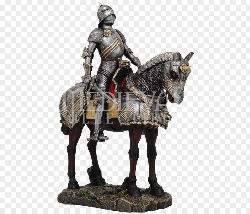 Knight Middle Ages Horse Equestrian Statue Barding PNG