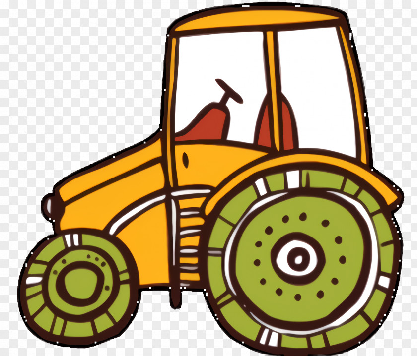 Rolling Tractor Yellow Background PNG