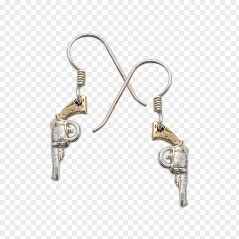 Silver Pistols Earrings Body Jewellery PNG