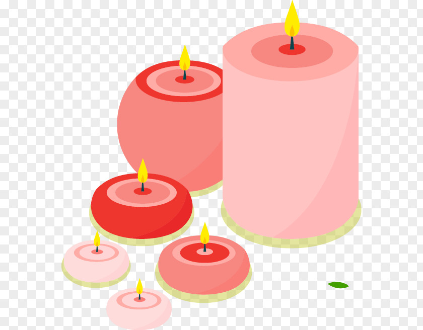 Vector Cartoon Pink Candle Drawing Illustration PNG