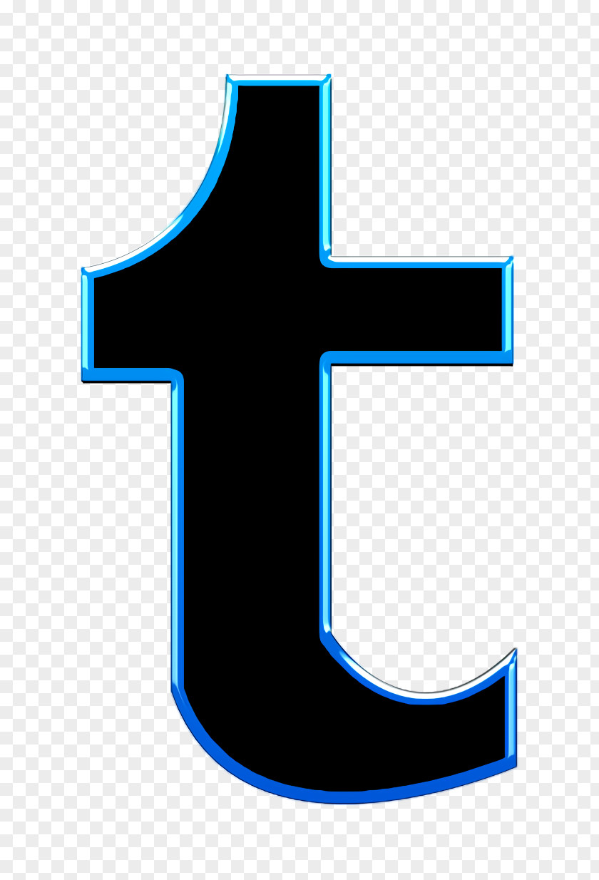 Electric Blue Cross Tumblr Icon PNG
