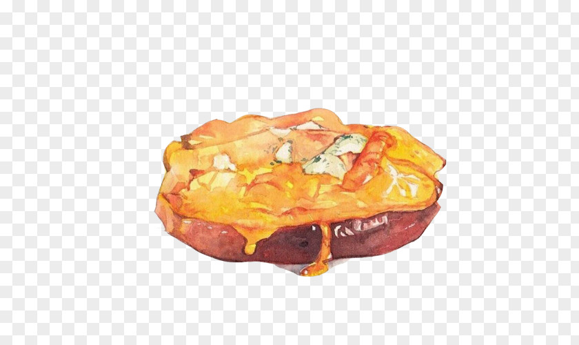 Ham Bread Hand Painting Material Picture Pizza Italian Cuisine Focaccia Junk Food PNG