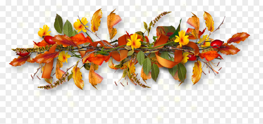 Autumn Flowers Web Page Design PNG