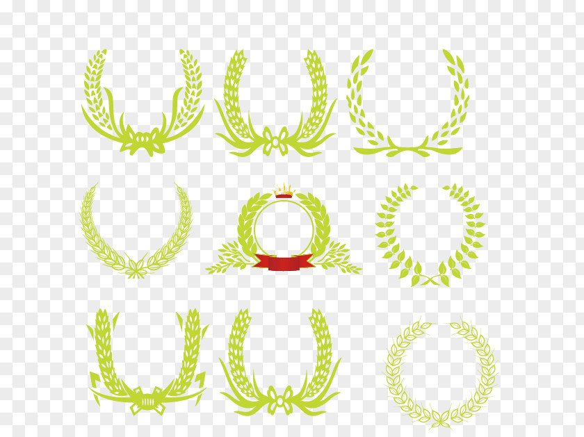 Vector Painted Wheat Badge Clip Art PNG