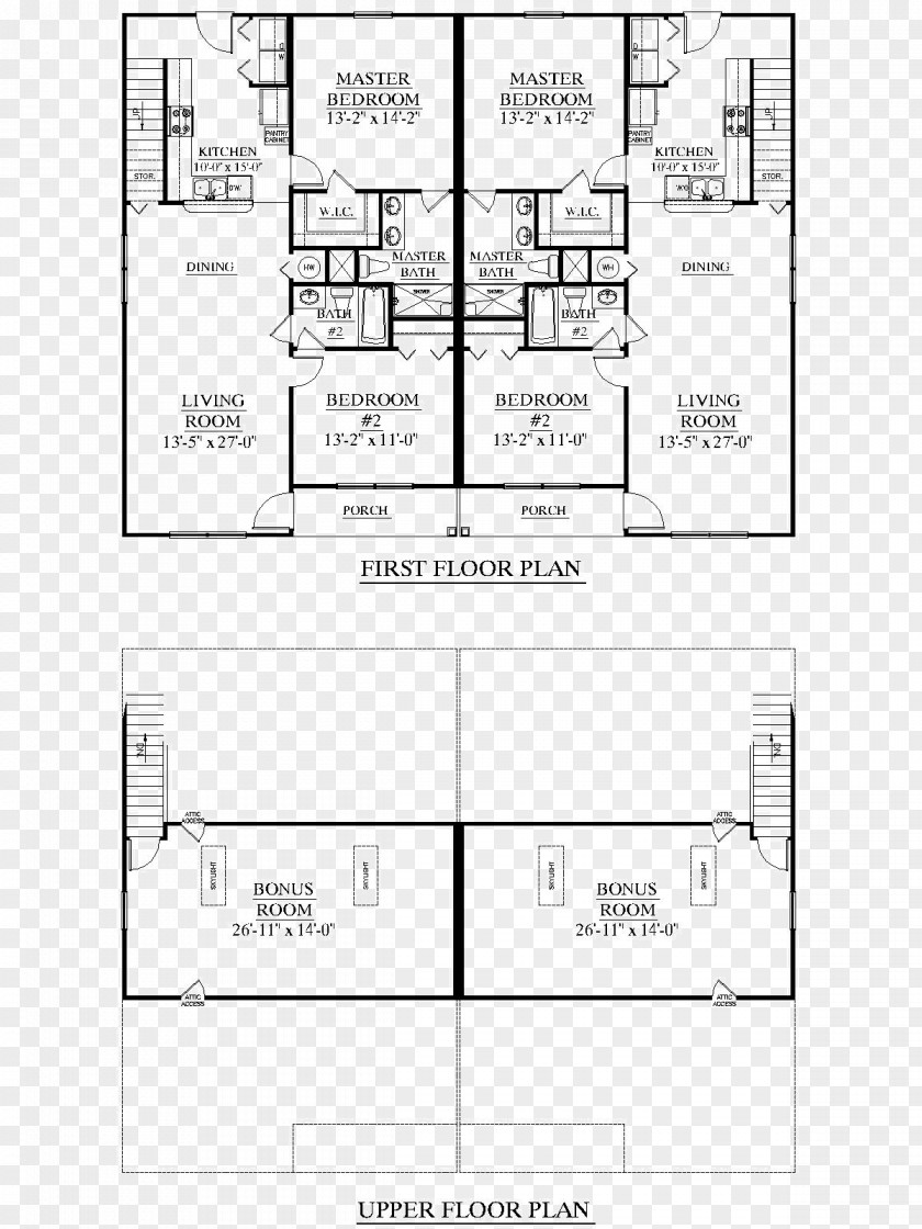 House Plan Storey Floor Bedroom PNG