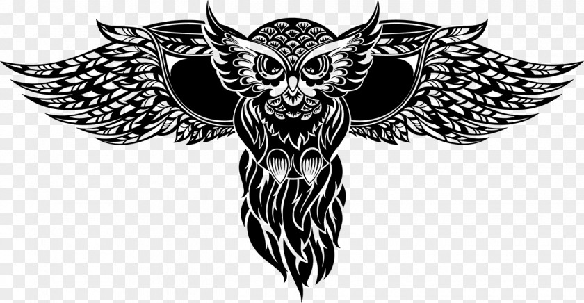 Tattoo Owl Totem Illustration PNG