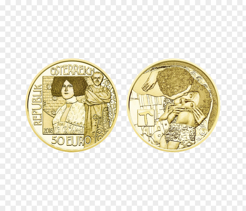 Coin The Kiss Austria Gold PNG