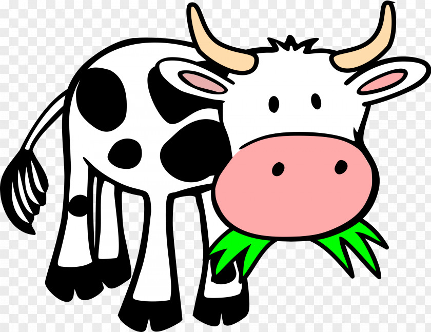 Family Animal Cliparts Holstein Friesian Cattle Calf Eating Clip Art PNG