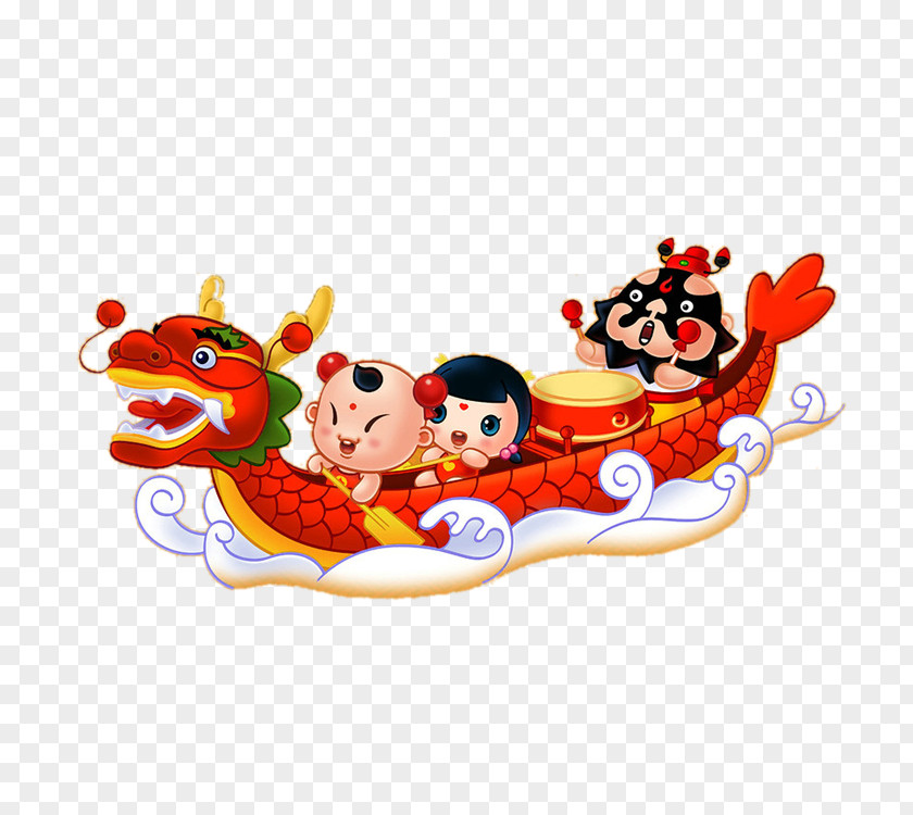 Cartoon Boat Race Dragon Festival U7aefu5348 Traditional Chinese Holidays PNG