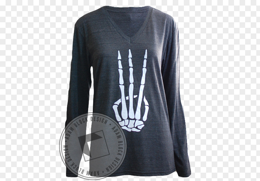 Hand Skull Long-sleeved T-shirt Clothing PNG