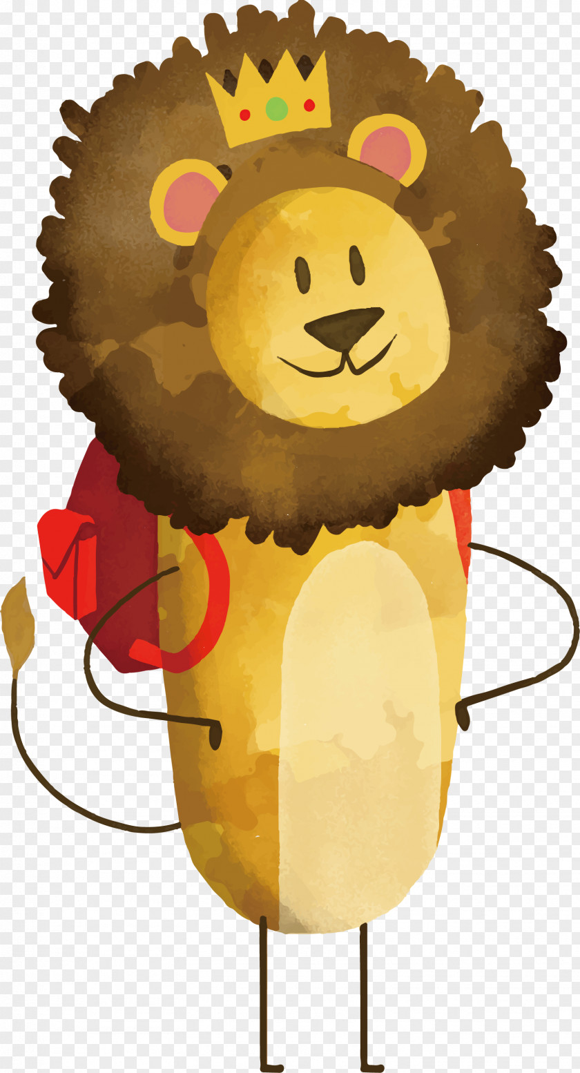 Hand Painted Lion King Cartoon Tiger Illustration PNG