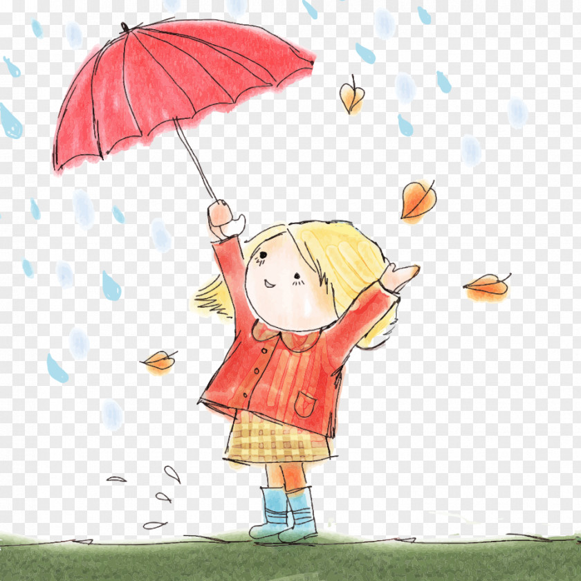 Umbrella Cartoon Illustration PNG Illustration, Umbrellas cartoon girl clipart PNG