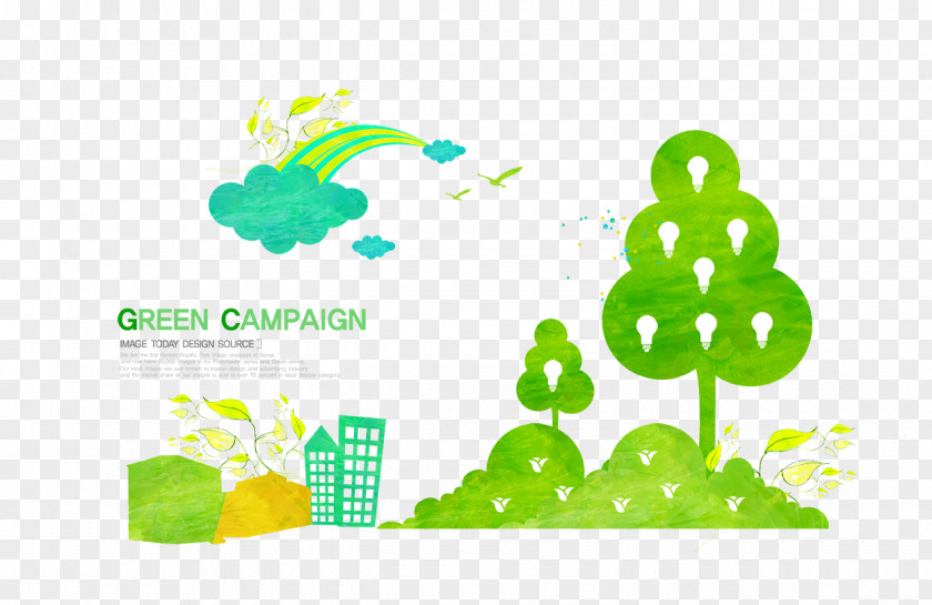 Cartoon Landscape Free Download Green Energy Environmental Protection Illustration PNG
